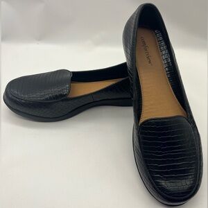 Comfortview Women’s Black Jemma Flat Slip On Dress Shoes Size 12 WW